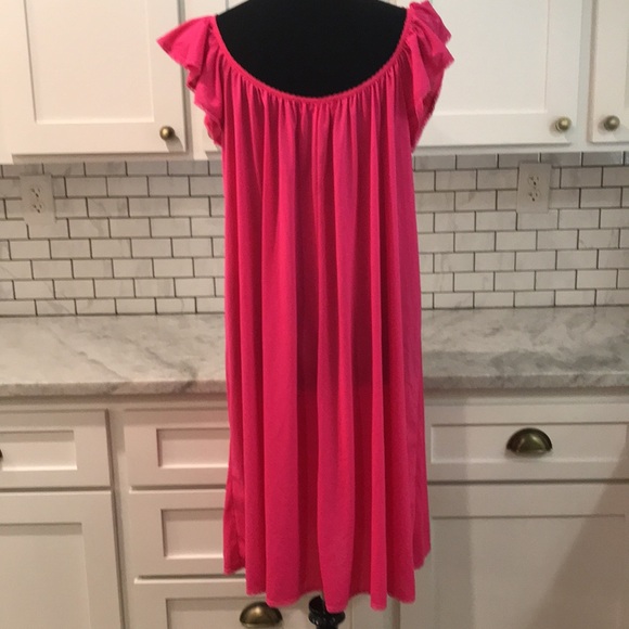 Miss Elaine Night Gown Womens Medium Pink Rose Mid Length Silky Flowy Minimalist - Picture 4 of 8